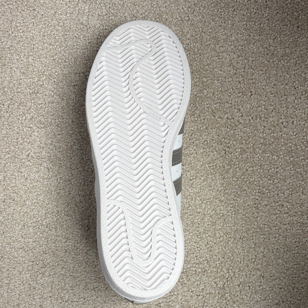 Adidas White and Silver Superstar Sneakers - Picture 4 of 15